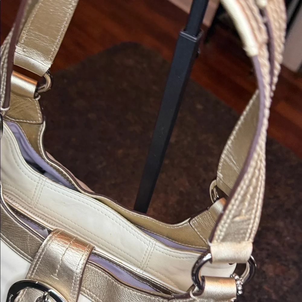 Coach Y2K SoHo Buckle Cream and Gold Hobo Bag-NWT